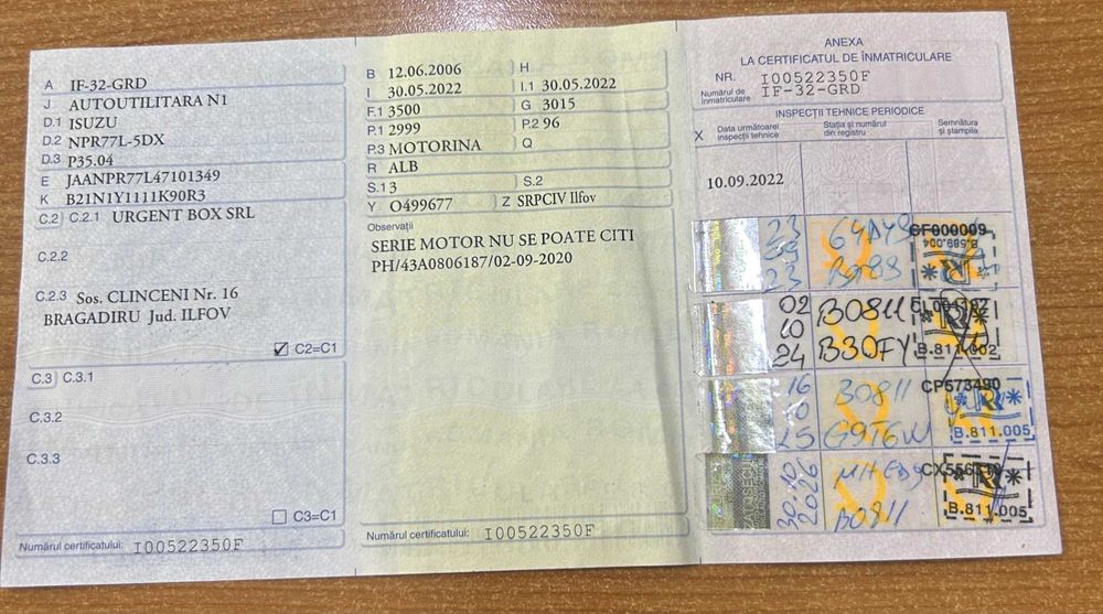 Vand autoutilitara N1 ISUZU