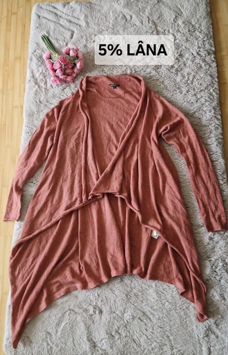 Cardigan asimetric, 5% lâna, mărimea S, Review