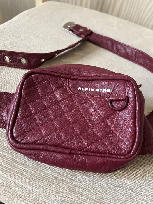 Сумочка на пояс, кожаная, маленькая