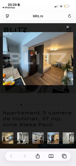 Apartament 3 camere de inchiriat, 57 mp, zona Aleea Pacii