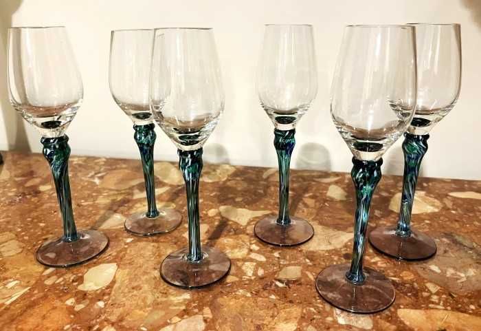 Superb set 6 pahare festive pt aperitiv-Murano-Italia