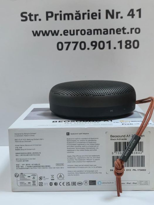 Boxa portabila Bang & Olufsen Beosound A1 2nd Gen, Black -P-