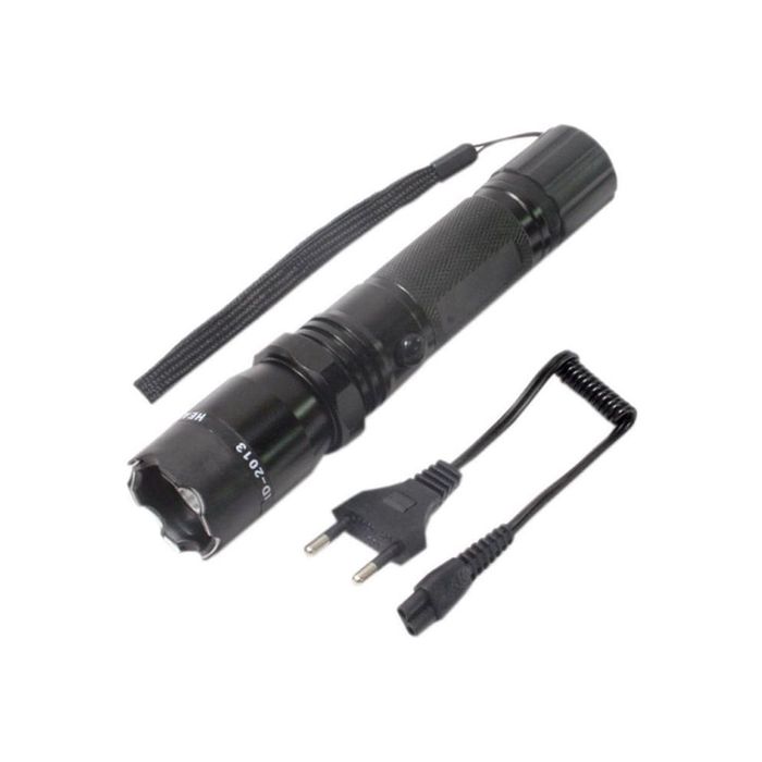 Electrosoc Lanterna tip Police, Aluminiu, 1000KV, LED, negru