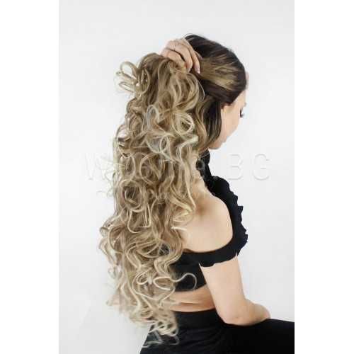 Дълга къдрава кестенява лейс фронт перука Скарлет