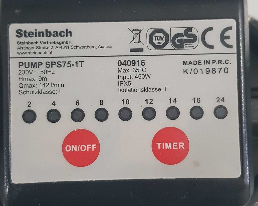 Steinbach Pompă cu filtru SPS 75-1T , 8.500 l/h