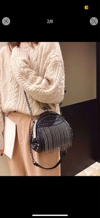 Дамска чанта през рамо и къса дръжка