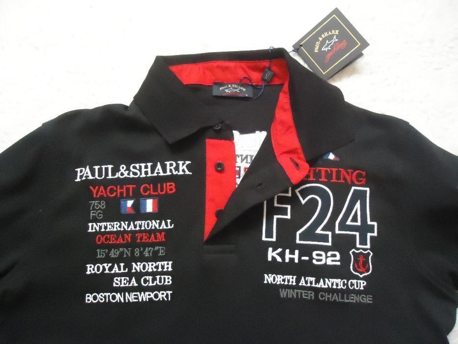 Tricou barbati maneca scurta guler embleme etichete brodate