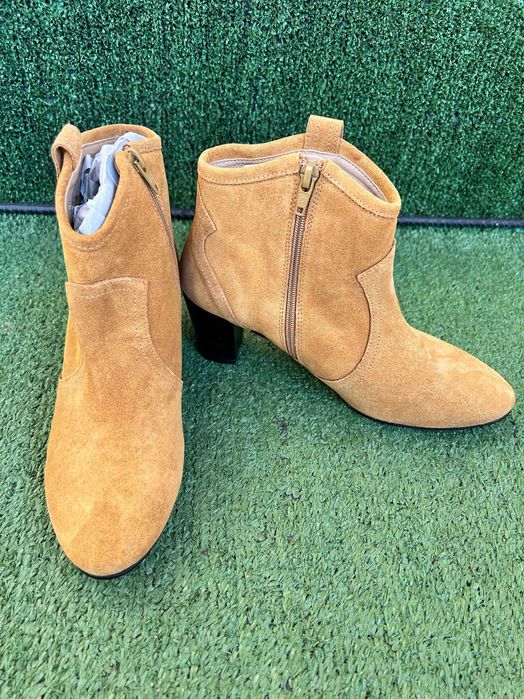Botine Lola Gonzales, camel,piele întoarsă,mărimea 38,office,casual