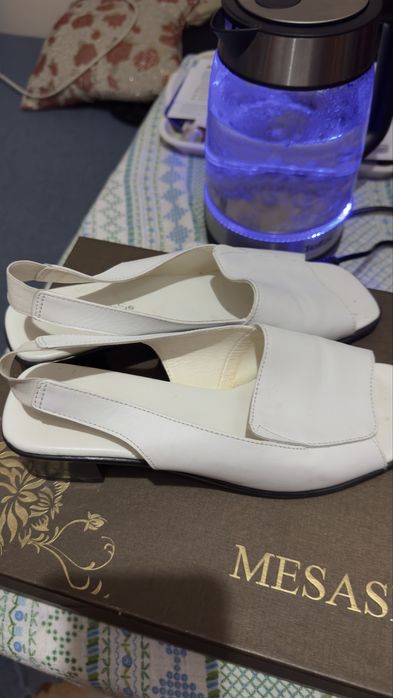 Белые басаножки кожа натуральная