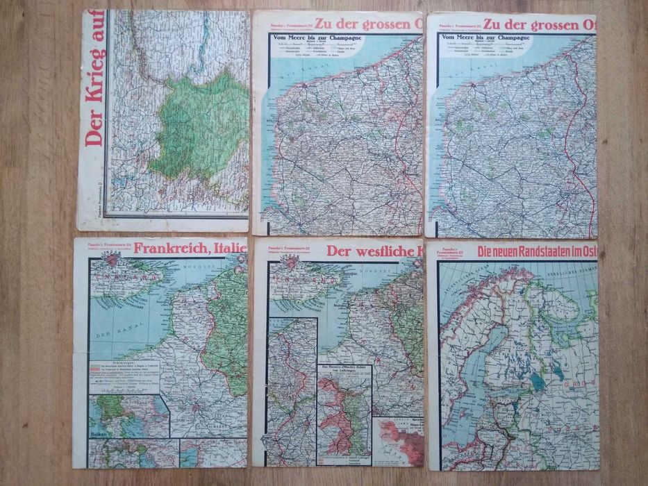 Harta germana veche militara razboi  WW1 Rusia Romania Europa harti