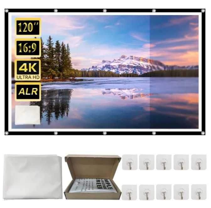 ALR Экран для Проектора 120" с Чёрной Рамкой, Антибликовый