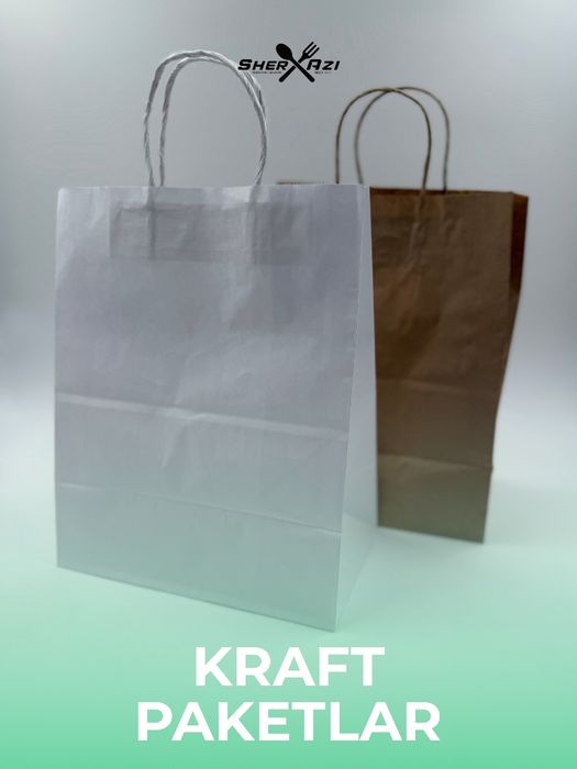 Qog'oz paket / Крафт пакеты / Kraft paket: 700 so’m