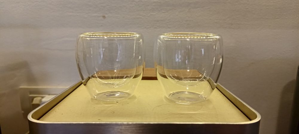 Pahare espresso, 80ml, perete dublu, set