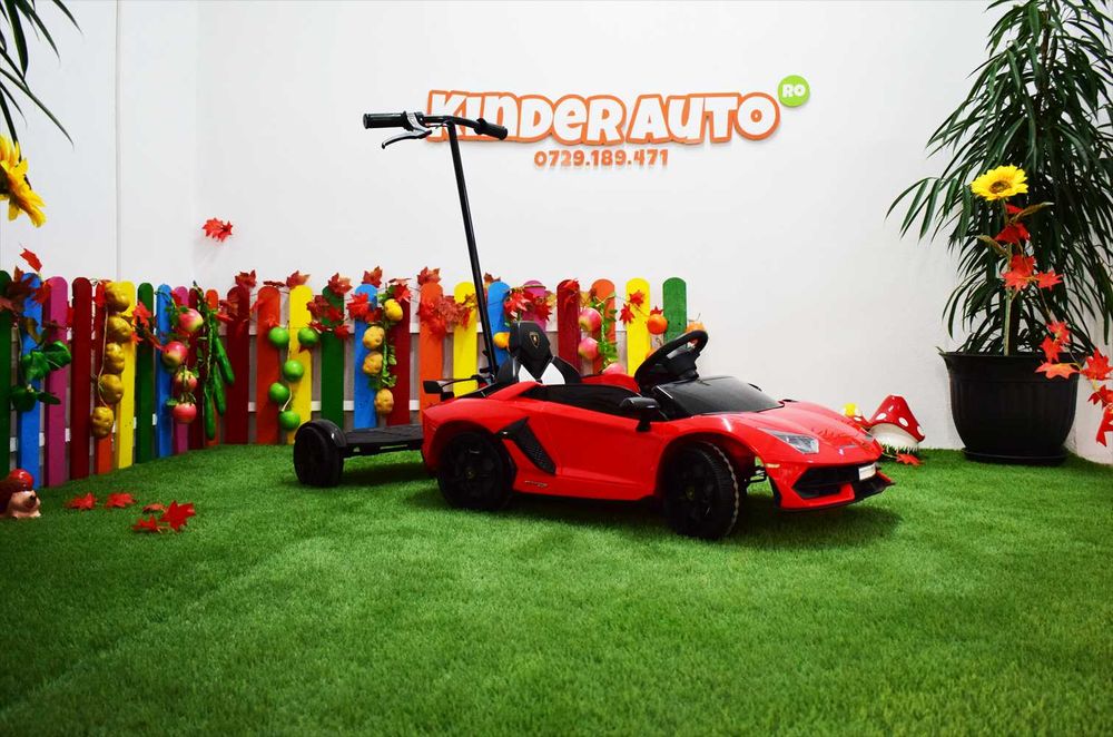 Masinuta electrica Lamborghini Aventador SVJ 12V cu HOVERBOARD #RED
