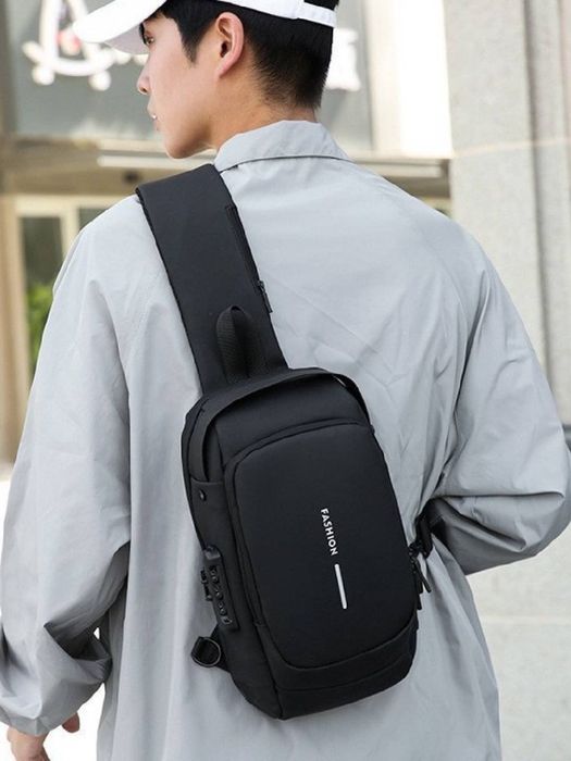 Барсетка бананка эркаклар учун  Кодли қулф + USB порт | Оптом ва роз