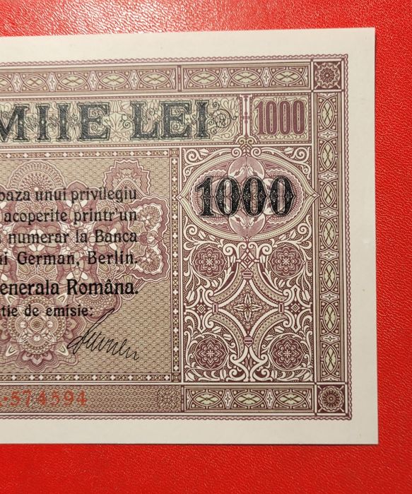 Bancnota 1000 lei 1917 unc bani vechi