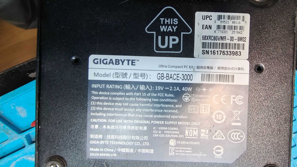 Мини пк gigabyte GB-BACE-3000
