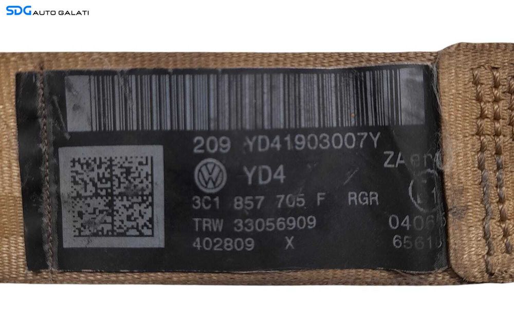 Centura Siguranta Stanga Fata Sofer Volkswagen Passat B6 2005 - 2010 Cod 3C1857705F [N1215]
