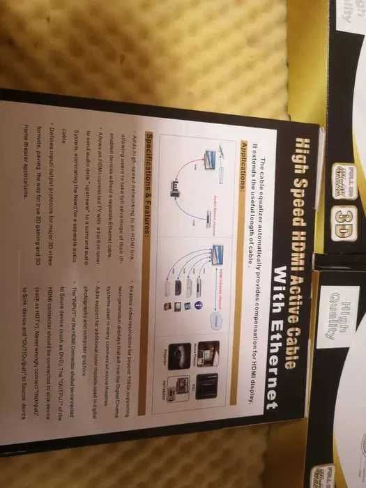 Cablu HDMI 25 m 4K 3D HIGH SPEED - nou sigilat (garantie)