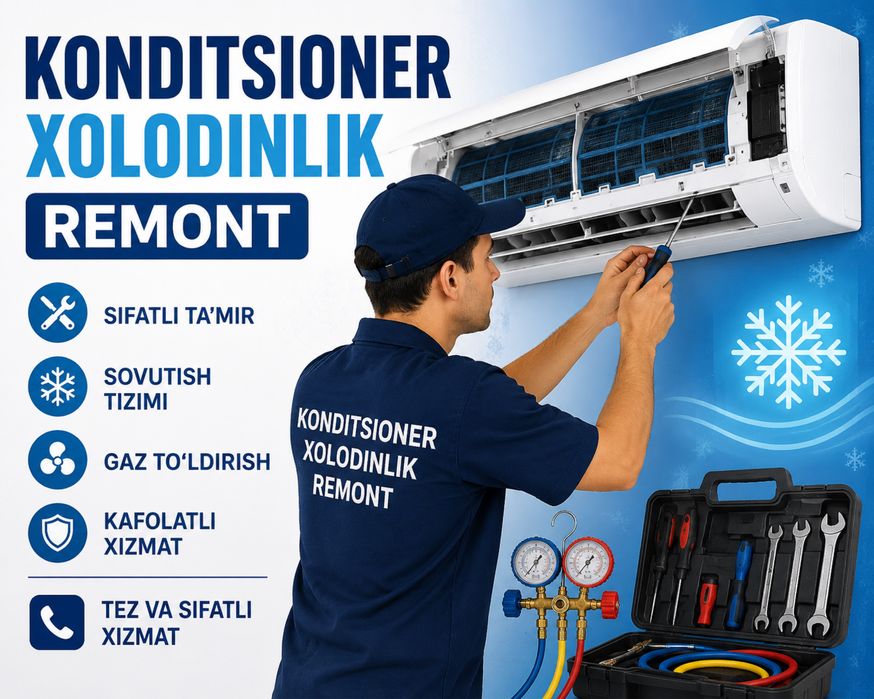 Konditsioner ustanovka remont Navoi boylab