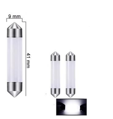 Лед крушки 2бр. сулфидни COB Керамична обвивка C5W LED 12V 6500K