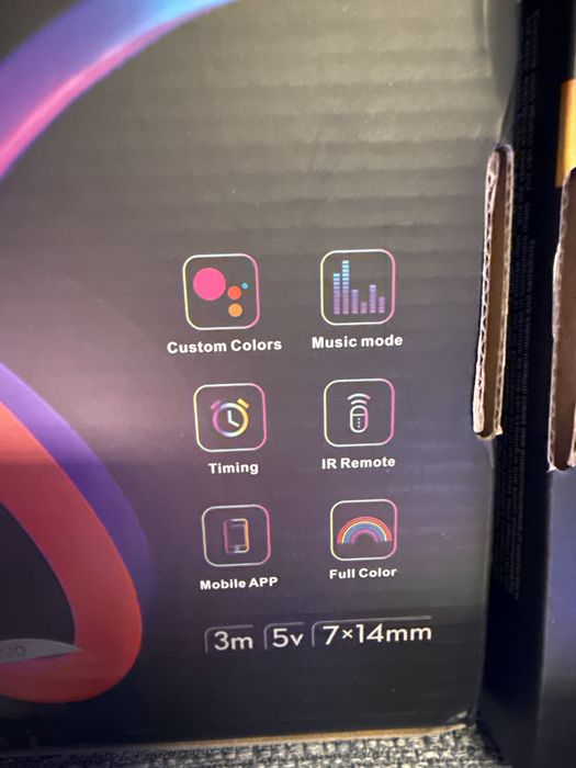 Bandă LED Neon RGB-IC 3 Metri –APP + Telecomandă-ideal pentru Mobilă