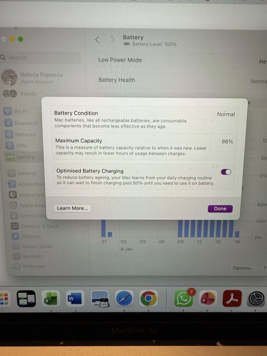 Macbook Air M1 2020 8GB RAM 512 GB SSD