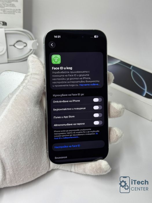 iPhone 16 Pro, 128GB, White, 90% батерия, КАТО НОВ, 1г. ГАРАНЦИЯ!