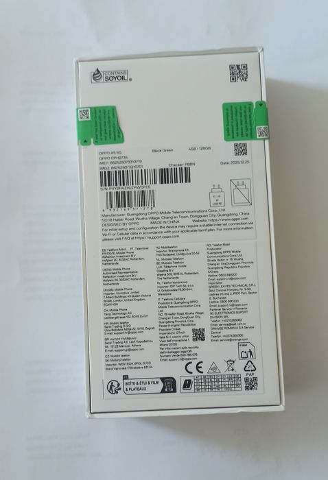 Неразпечатван смартфон Oppo A5 black green