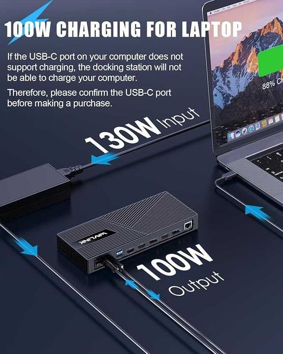 Док станция для MAC/Win   12в1 до 3 мониторов с Displaylink