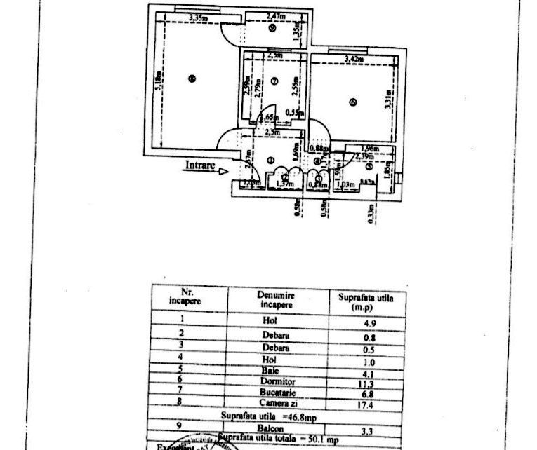 Apartament 2 camere, decomandat, etaj 2, cartier Grivita, Targu Jiu