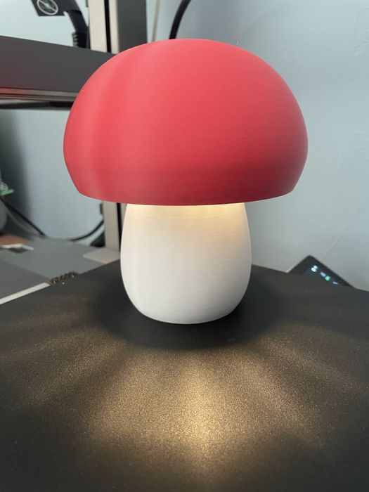 3D принтирана нощна лампа гъбка