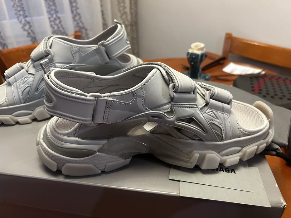 Balenciaga track sandals grey