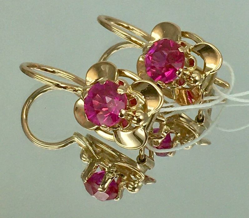 Советские серьги 583 пробы