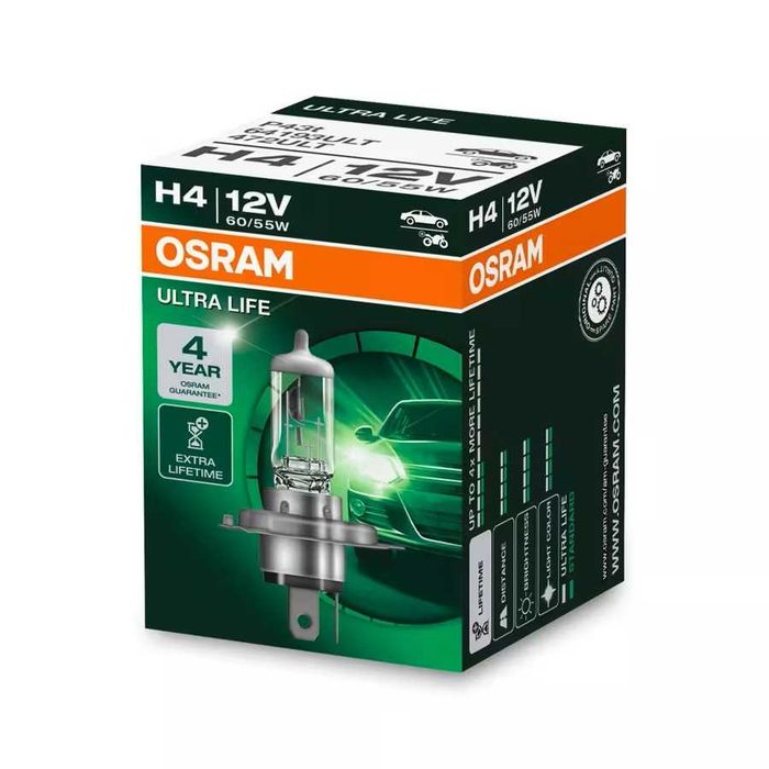 Автомобилни крушки OSRAM ULTRA LIFE H1,H4,H7,H11,сигнални/габаритни/интериорни,ксенонови(XENON/HID)