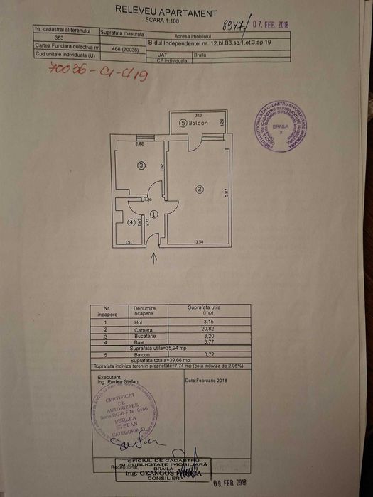 Apartament 1 cameră, Ultracentral, etaj 3