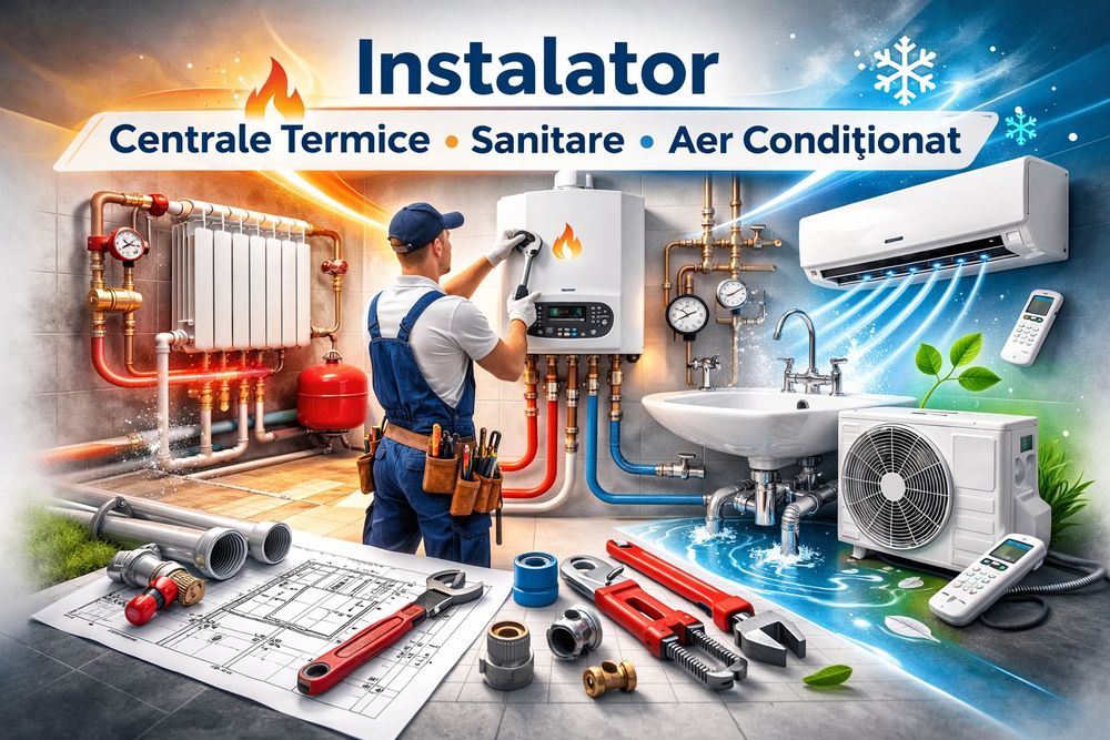 Instalator centrale termice, încălzire în pardoseală, aer condiționat