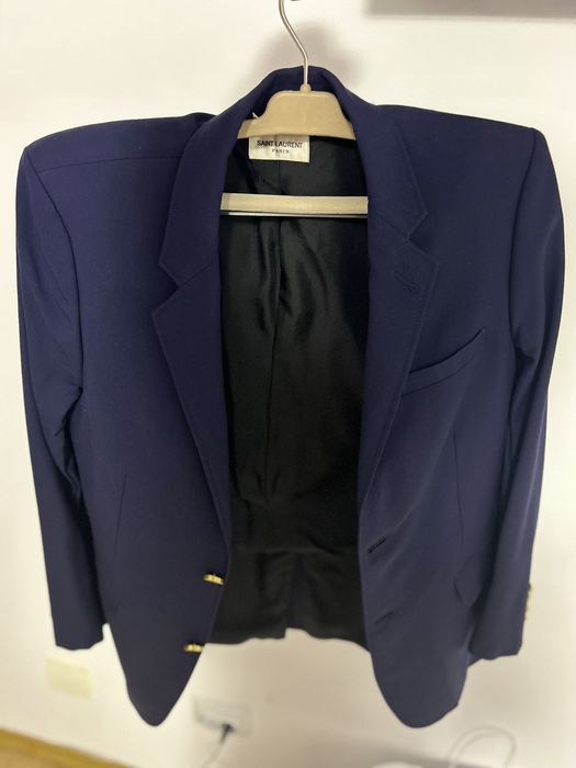 Vand sacou Yves Saint Laurent Paris Navy Wool