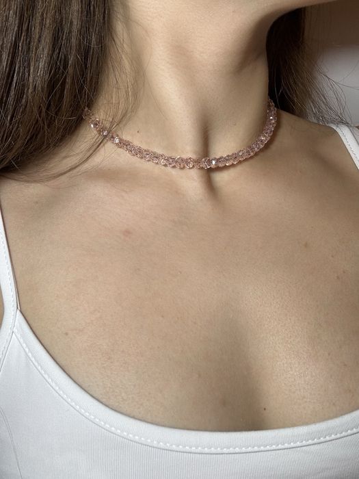 Colier Rondele Roz Pal Argint