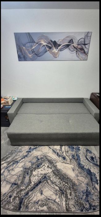 Canapea extensibila 3 locuri, locuri,cu lada, gri inchis, 220 x 90×75