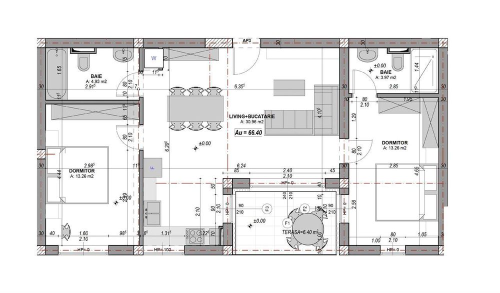 Ap. 3 camere, 2 bai, etaj 1, la cheie - aer conditionat, spatii verzi