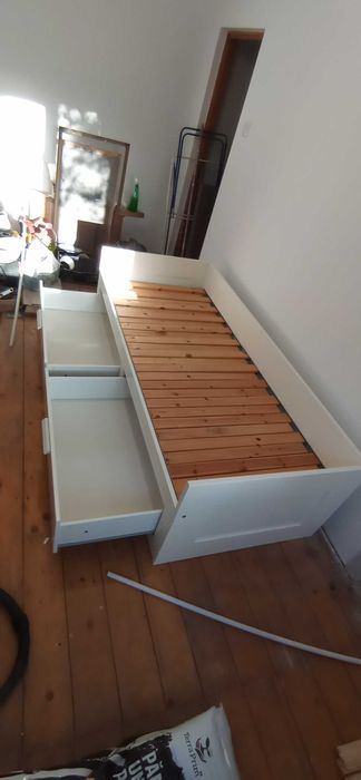 Pat(Divan) cu sertare Ikea Brimnes extensibil cu saltea 80x200