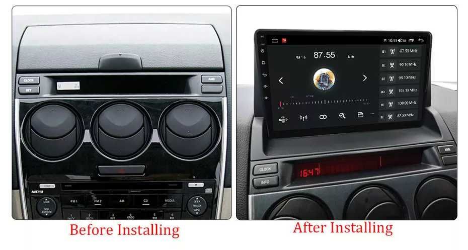 NAVIGATIE Android 14 Mazda 6 2002-2008 1/8 Gb Waze CarPlay + CAMERA