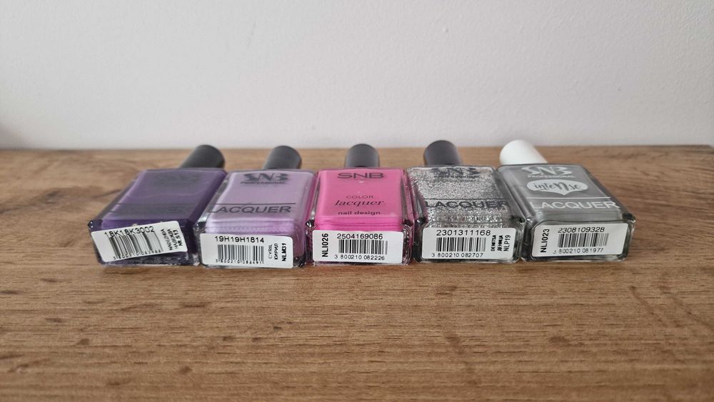 5 броя дълготраен нов лак за нокти SNB