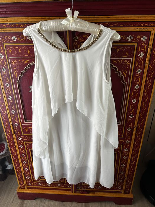 Rochie alba voal marime M