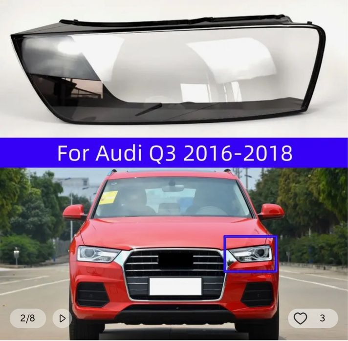 Sticla far Audi Q3 2010-2018-/Carcasa far audi q3 2010-2018