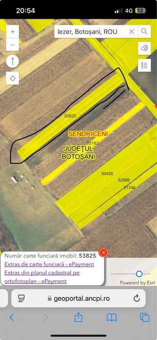 Teren intravilan in Iezer, (Padureni) jud. Botoșani