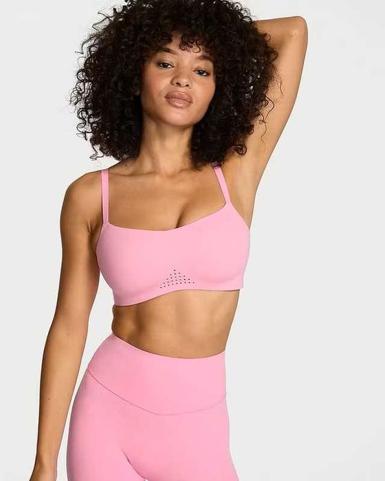 Victoria's Secret - Bustiera roz, sutien sport ușor Balconette