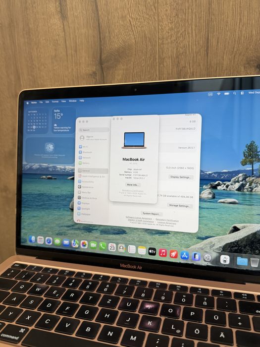 Като НОВ! MacBook Air M1,2020 13.3 Gold/8C GPU/8CPU /8GB/512GB