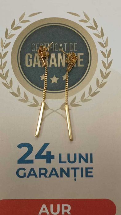 Cercei aur 18K 2.65gr (Ag24 Harlau b.45099.1) - Garantie 2 ani!